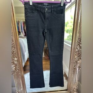 White House Black Market Washed Black Skinny Flare Embellished Pocket Size 0R